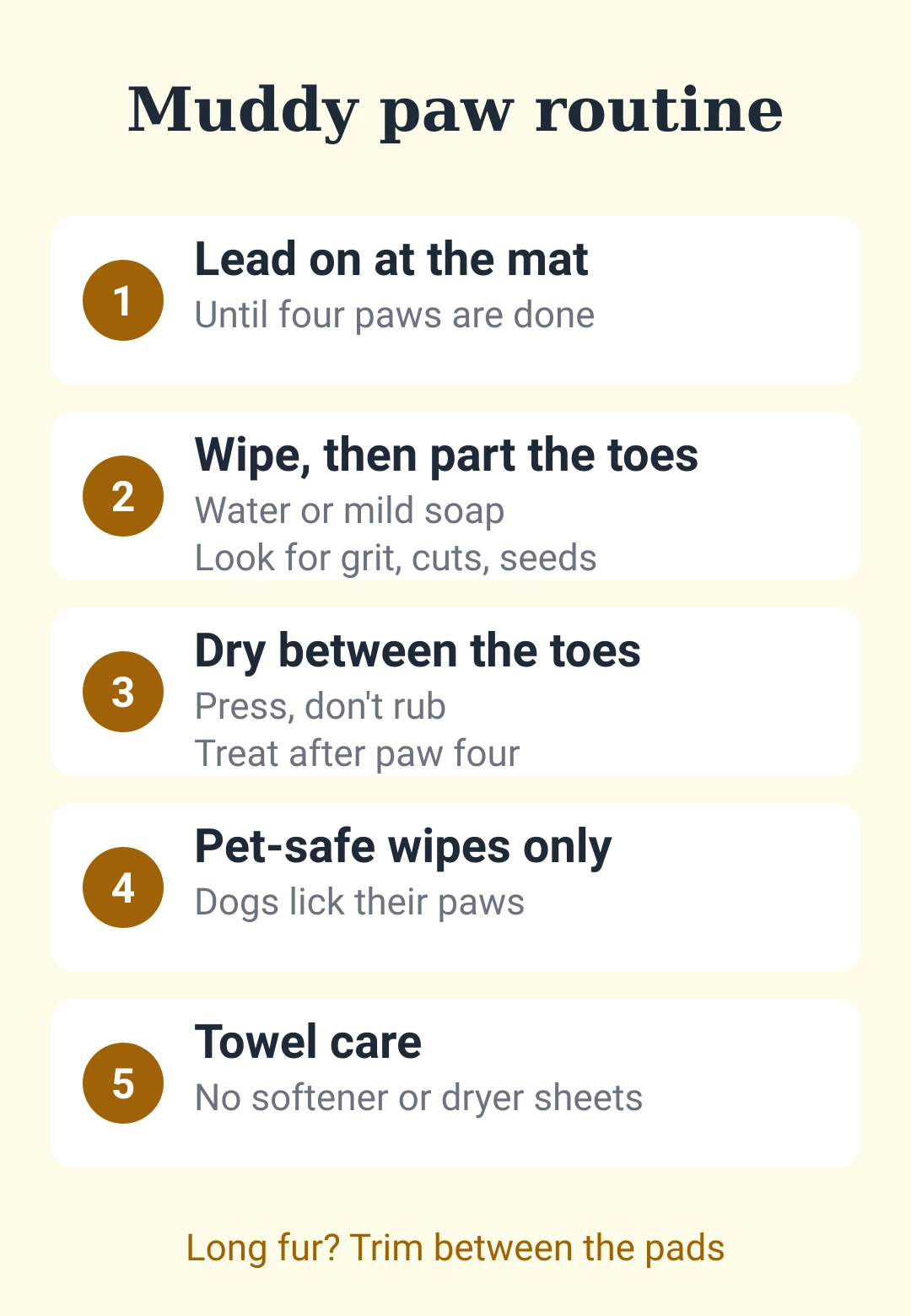 Cheat sheet: a doorstep routine for cleaning muddy dog paws